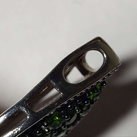 Genuine Russian Chrome Diopside Sterling Silver Slide Pendant Necklace - Picture 8 of 9